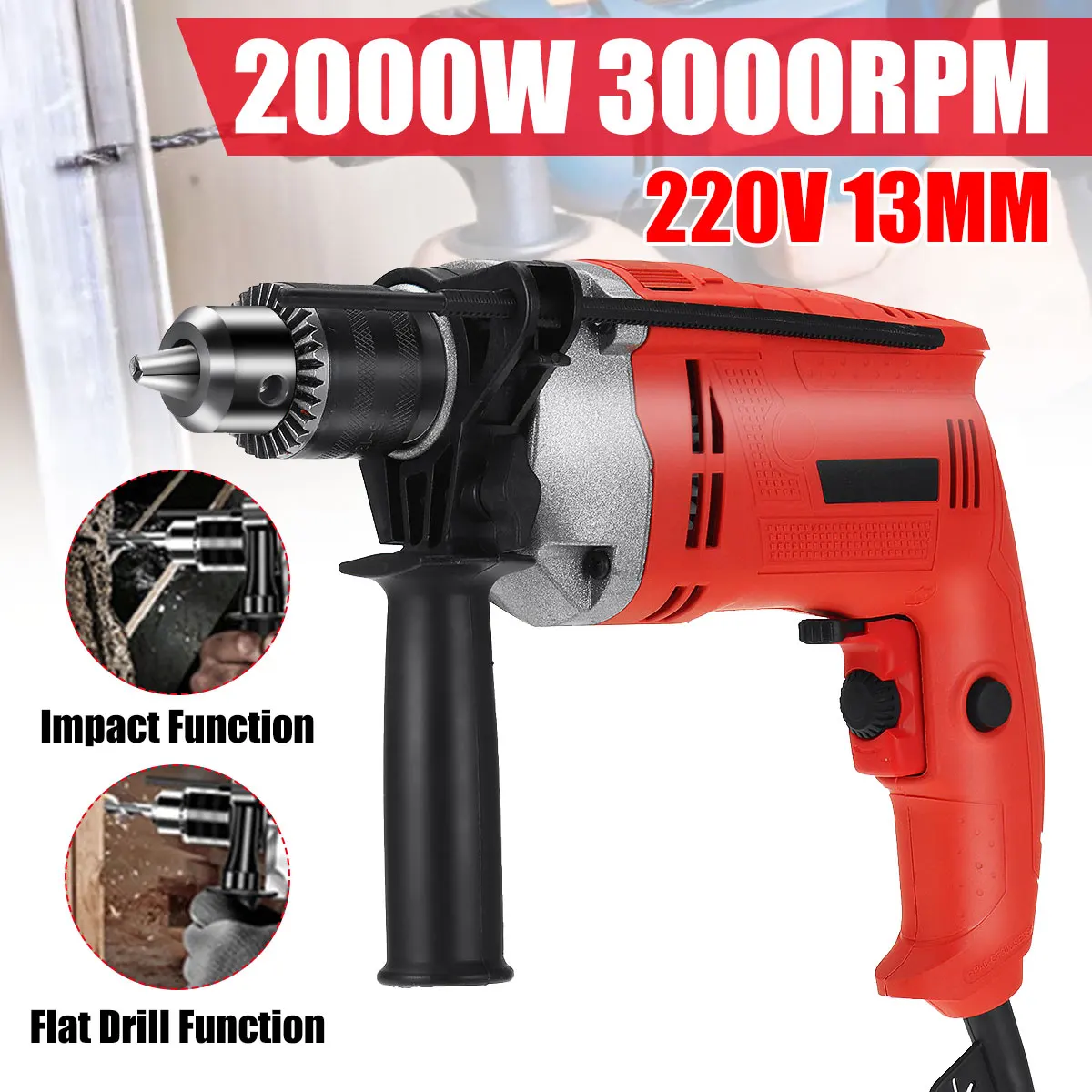 Electric Handheld Impact Drill Drillpro Impact Drill Drill Impact Gun 2000w Aliexpress