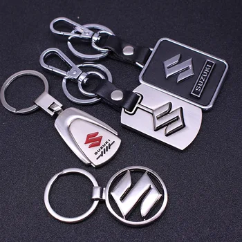 

2020 Car logo key ring various styles metal leather key chain silver keychain automobile supplies apply For suzuki