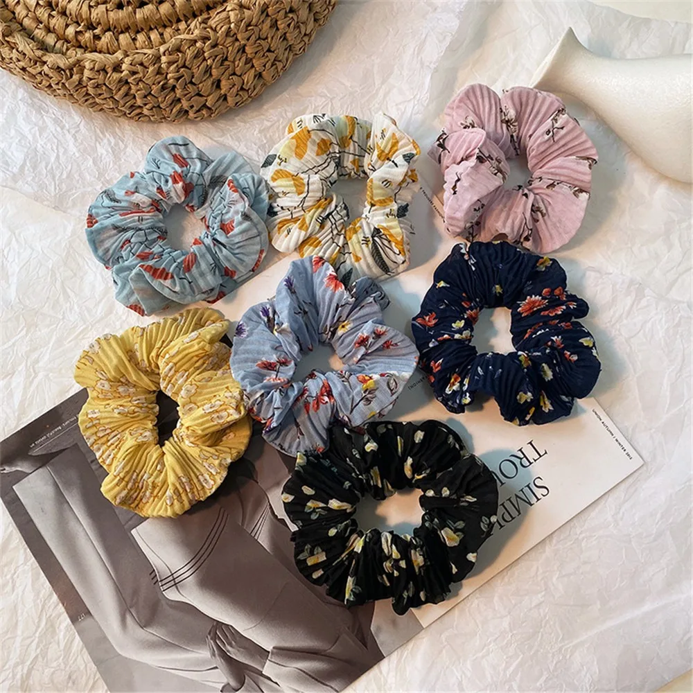 

1 PC Floral Hair Circle Fabric Hair Rope Flower Head Rope Tie Ponytail Rubber Band Hair Accessories 2019 NEW