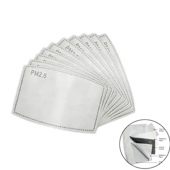 

20/50/100pcs/Lot 5 Layer Activated Carbon Filter for Face Mask PM2.5 Anti Dust Haze Mask Filter Paper for Adults and Children