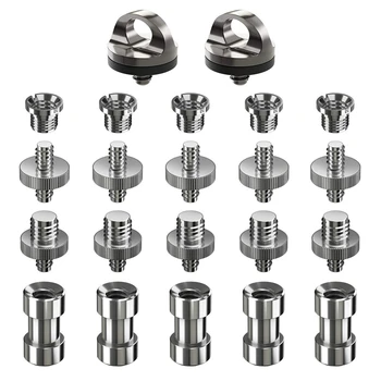 

Camera Screws, 22 Pcs Converter Threaded Screws Adapter Mount Set Camera/Tripod/Monopod/Light Stand/Quick Release Neck Strap