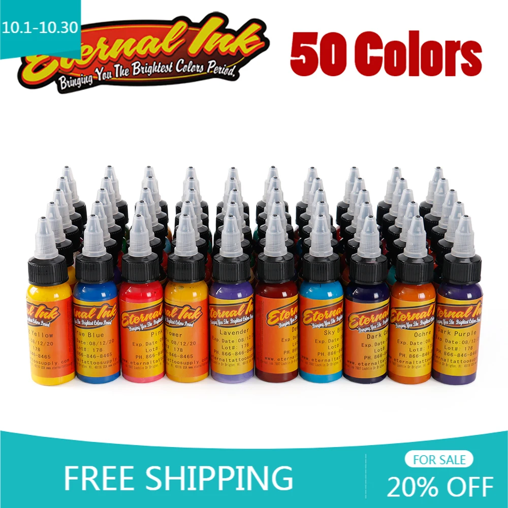 

50pcs Tattoo Ink Set Microblading Permanent Makeup Paint Pigment 1oz Tattoo Paint Beauty Tools