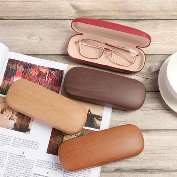 

Portable Glasses Case Hard Wooden Grain Spectacle Frame Box Reading Glasses Sunglasses Holder Storage Case