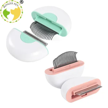 

Bonzerpet Pet Hair Removal Comb Dog Short Medium Hair Dematting Brush Accessories Stainless Steel Comb for Cats Grooming Tool