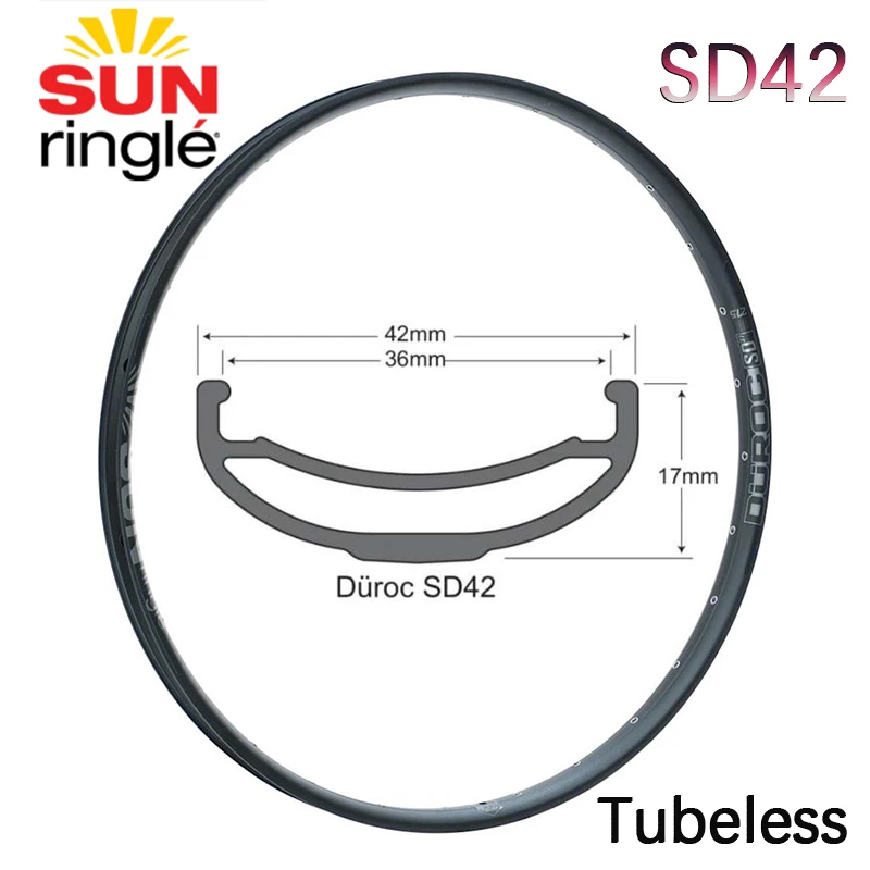 Бескамерный паяльный обод Sunringle sun DUROC sd42 алюминиевые обода для пайки 27 5/29 дюймов