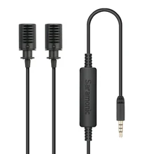 Saramonic LavMicro 2M Dual-head Broadcast-Quality Lavalier Omnidirectional Mic 3.5mm Combo for Smartphone DSLR Camera Vlog Live