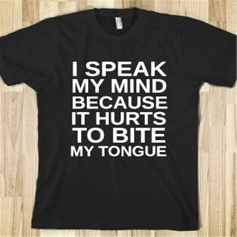 

I Speak My Mind Because It Hurts To Bite My Tongue Letter Female T-Shirts Night Before Christmas