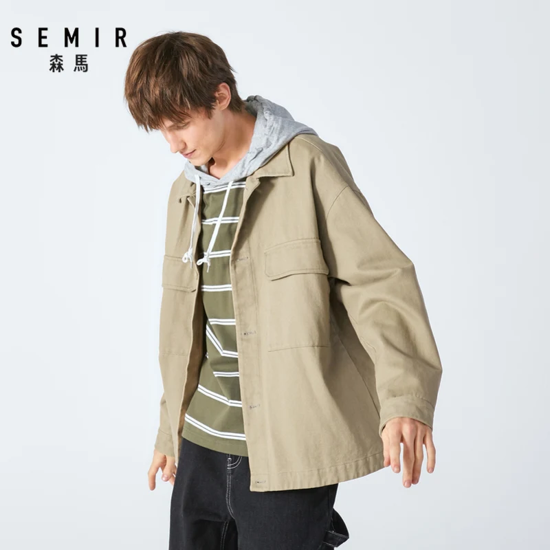 Мужская повседневная куртка SEMIR Свободная рабочая с большими карманами для