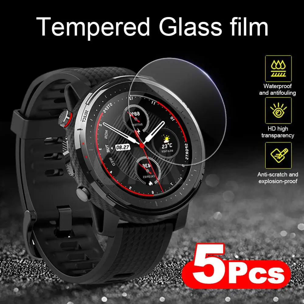 Защитное стекло для смарт-часов Amazfit Stratos 3 9H 5 шт. | Электроника