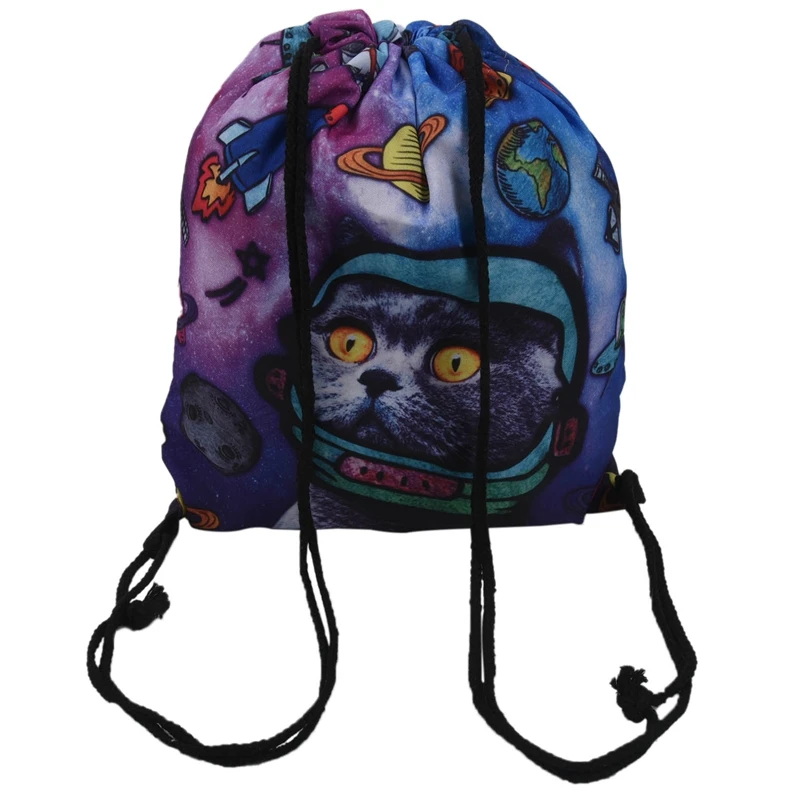 

Unisex Backpacks 3D Printing Bags Drawstring Backpack(Space cat)