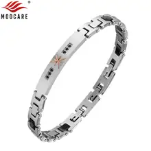 Moocare/женский и мужской браслет из серебра и нержавеющей стали с цирконом Polaris, Элегантная Модная цепочка на запястье для мужчин и женщин