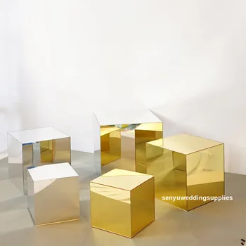 

5pcs/set)wedding decoration flower stand gold acrylic mirror paint roundparty events senyu1920