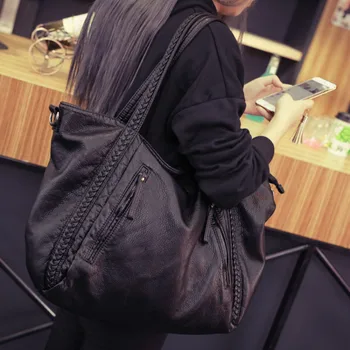 

Women Soft Leather Big Handbag Designer Zipper Lady Shoulder Bag Girl Hobos Bags Large Capacity Bolsa Feminina 2020 Fashion Tote
