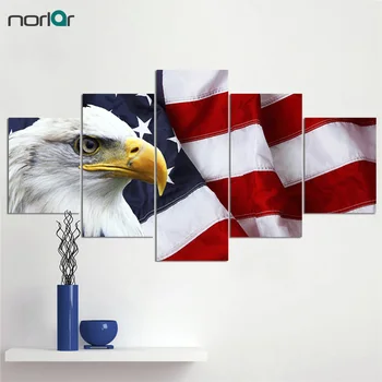 

Frameless HD Animal Picture Modern Canvas Painting Spray Painted Modern Art Prints American Flag Eagle Oil Paintings Home Decor