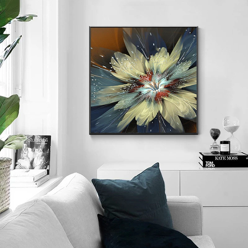 

Canvas Painting Abstract Wall Art Nordic Flower Posters and Prints Oil Painting Wall Pictures for Living Room Cuadros Home Decor