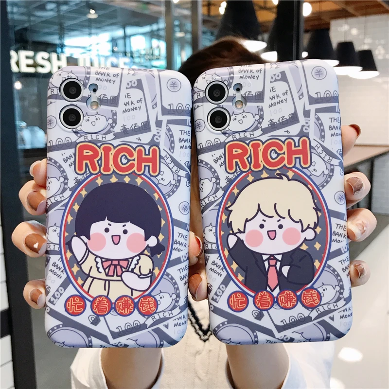 

Cartoon busy for money phone cover Foriphone 7 7 plus 8 8 plus x xs xr xsmax 11 11pro 11 promax Back Cover for boy and girl
