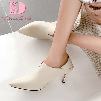 

Doratasia New Fashion Genuine Leather Elegant Pumps Woman Shoes Pigskin Thin High Heels Pointed Toe Office Lady Pumps Women