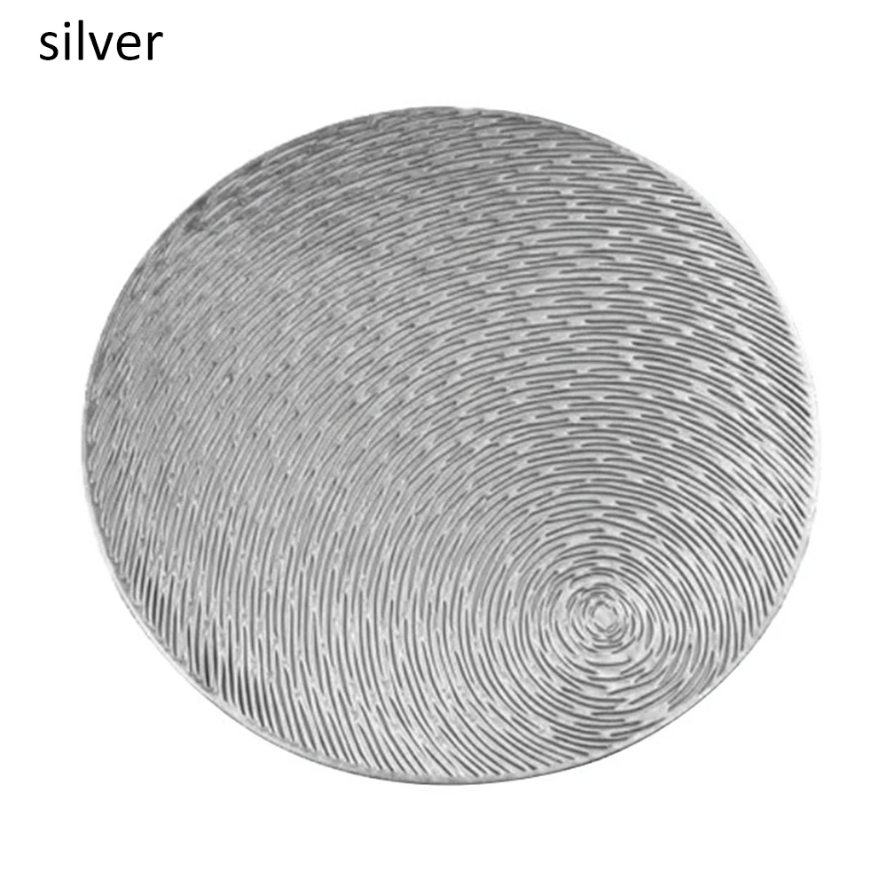 Silver ПВХ полый изоляционный подстилок, подстилки для стола, коврики для чаши, домашний декор, жаростойкие подстилки для обеденного стола, украшение стола - Цвет: Silver