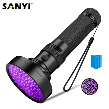 

100 LEDs UV Blacklight 395nm Ultraviolet Flashlight Torch Light Lantern Hand Lamp Pet Urine Stains Detector Scorpion Hunting AA