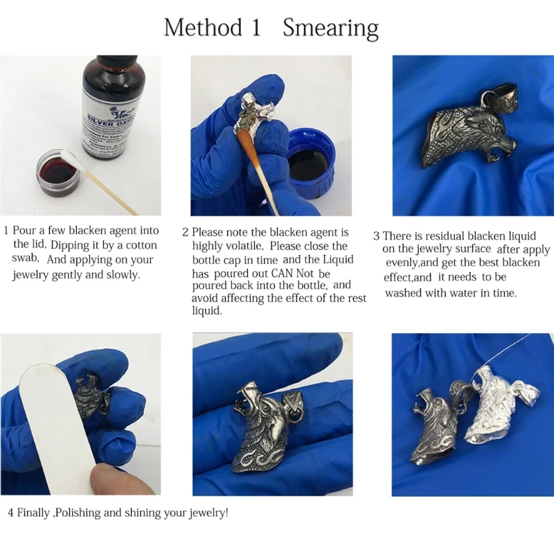 New Silver Oxidizer SolutionSterling Blacken Gel Vintage Black Oxidized