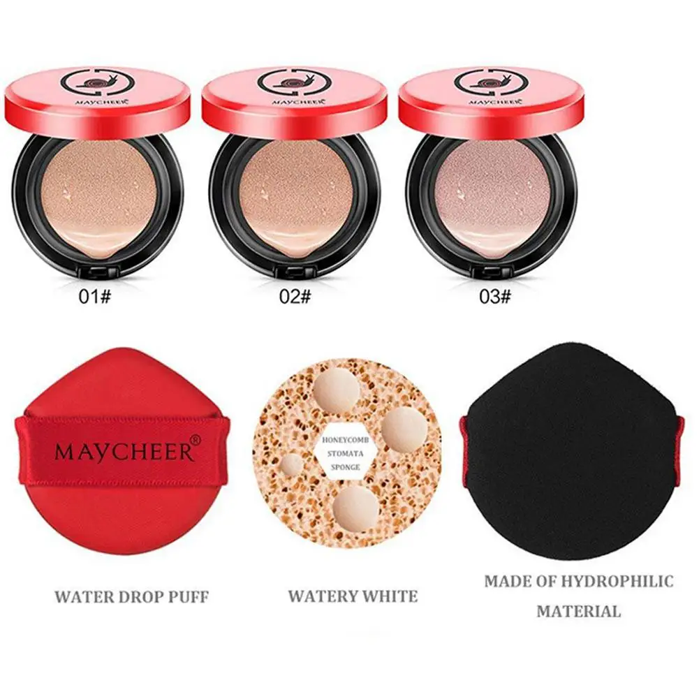 Air Cushion BB Cream Snail Cover Concealer CC Moisturizing Oil Control Foundation Cream