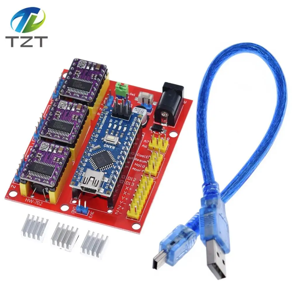 Завеса 3DV4 щитка CNC V4 + Nano 3 0 шт. DRV8825 Reprap шагового набор драйверов для