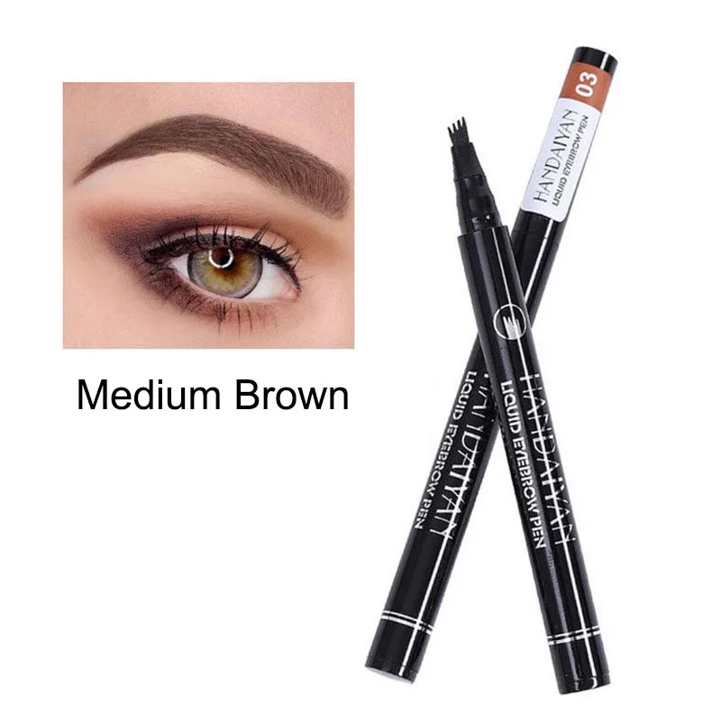 Medium Brown Микроблейдинг, ручка для татуировки бровей, тонкий эскиз, жидкая ручка для бровей, Водостойкий карандаш для бровей, для продажи - Цвет: Medium Brown