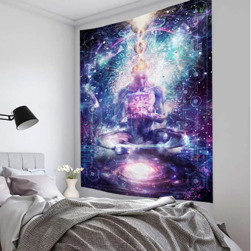 Tapestry wall hanging chakra psychedelic art animal bohemian hippie witchcraft living room bedroom wall decoration yoga mat