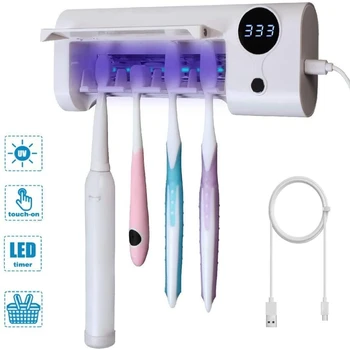 

Upgrade 2 in 1 UV Toothbrush Sterilizer Toothbrush Holder USB Charging Automatic Toothpaste Squeezer Dispenser Home Bathroom Set