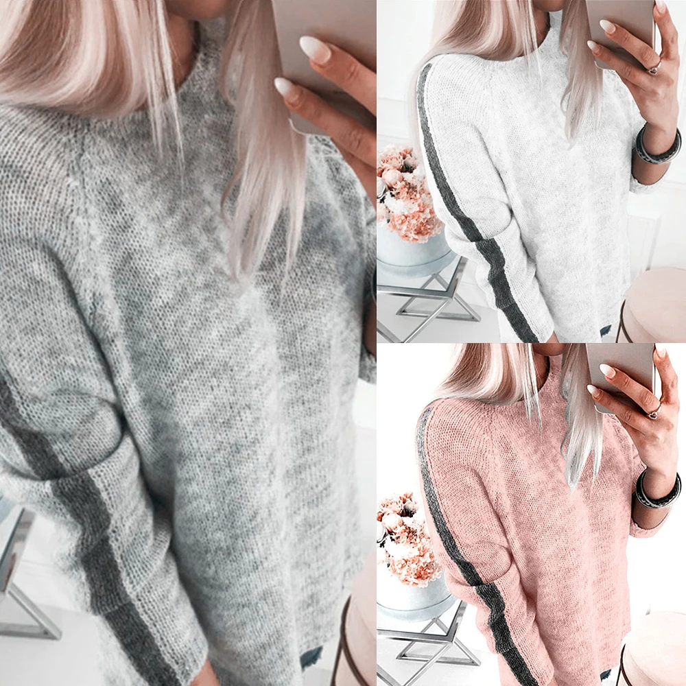 

Long Sleeve Sweater Women Knitted Jumpers Soft Warm Casual Sweater Fashion Sport Style Pullovers Tricot Winter Tops D30