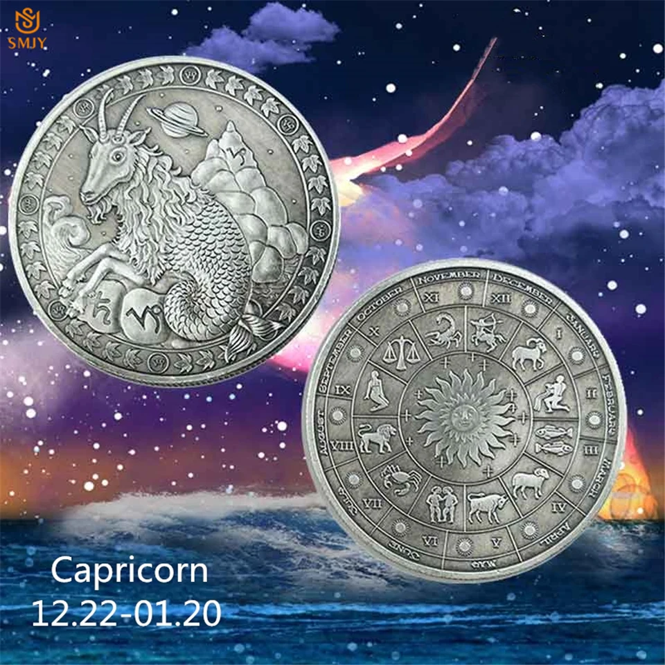 2019 Астрология Созвездие сувенир Сатурн козерн бронзовый жетон вызов монеты