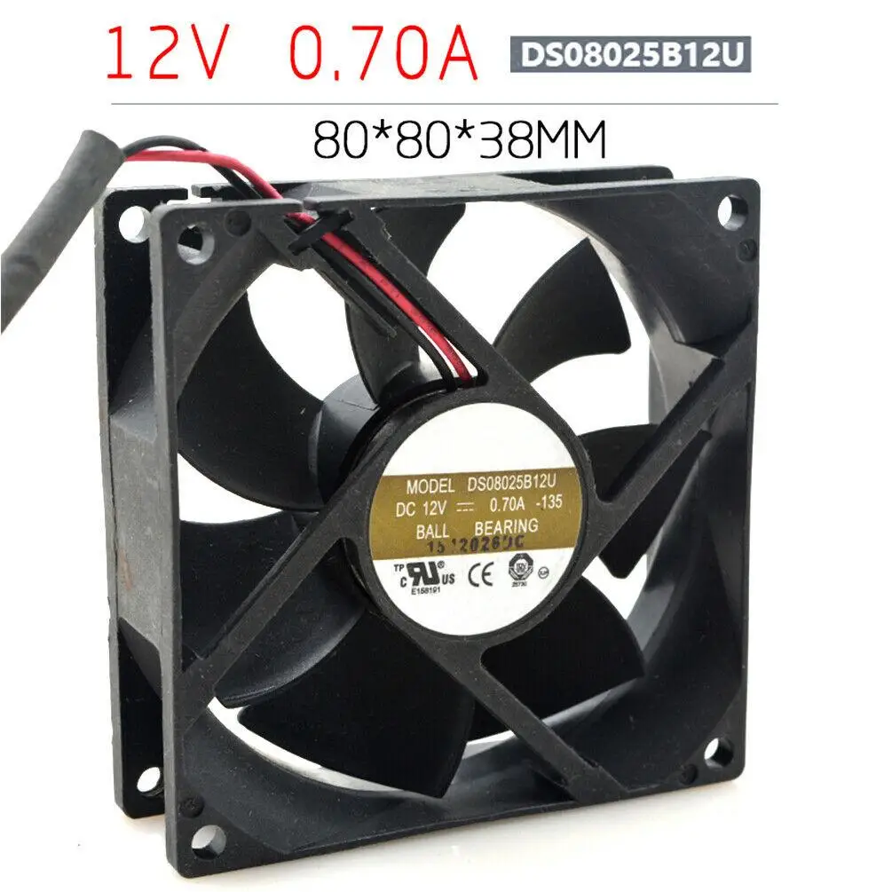 4 шт. AVC DS08025B12U 8 см 8025 12 В 0.70A 2 провода двойной шарикоподшипник Вентилятор