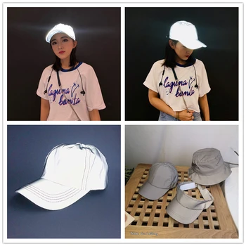 

2020 New Night Running Luminous Baseball Cap Men Reflective Fisherman Hat Empty Top Hat Parent Child Travel Sunscreen Bucket Hat
