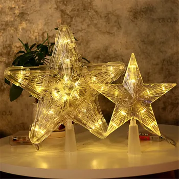 10Leds 30Leds Kerstboom Top Led Ster Licht Vijfpuntige Lamp Voor Thuis Party Xmas Nieuwe Jaar bruiloft Fairy Desktop Gift Decor