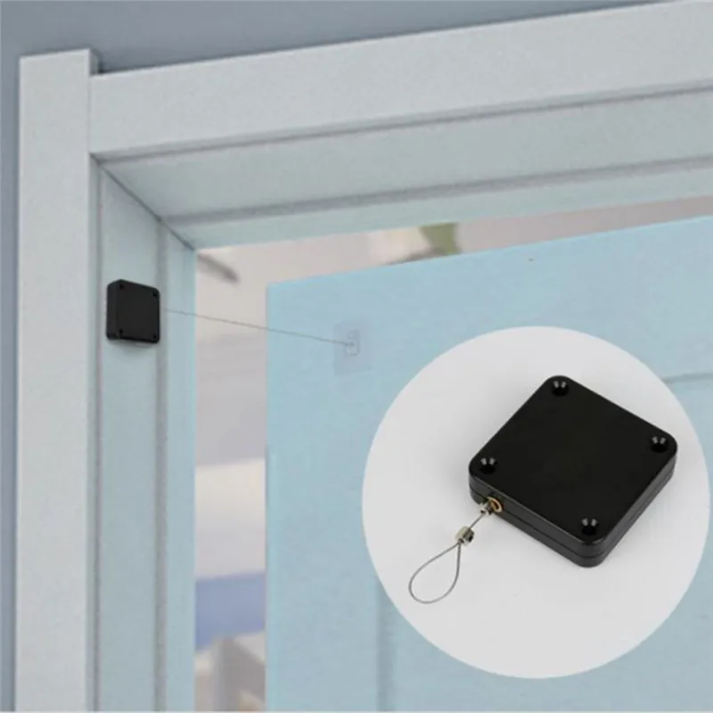 Automatic Door Closers Punch-free Retractable Door Closer Sliding Closer Anti-theft Cable Box Strong Viscose Door Closer