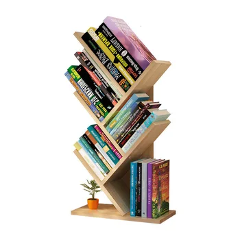 

Simple modern space bookshelf simple table student bookcase floor multi layer creative rack tree