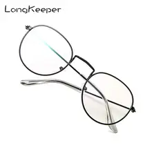Longkeader, круглые очки, оправа для женщин и мужчин, ретро оптические оправы, металлические прозрачные линзы, черные, Серебряные очки Oculos De Grau