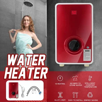 

Instant Electric Water Heater 5500W Tankless Temperature Display Heating Shower Remote control Waterproof IPX4 Water Heater