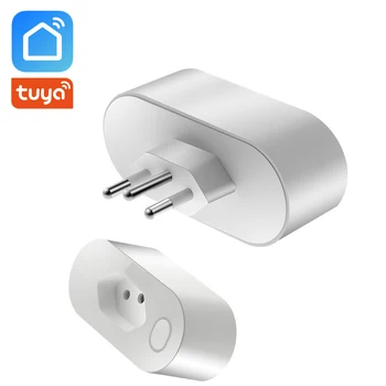 

Brazil Standard Smart Socket Type N WiFi Socket 16A with Energy monitoring Power Consumption Tuya Smart life work with Alexa