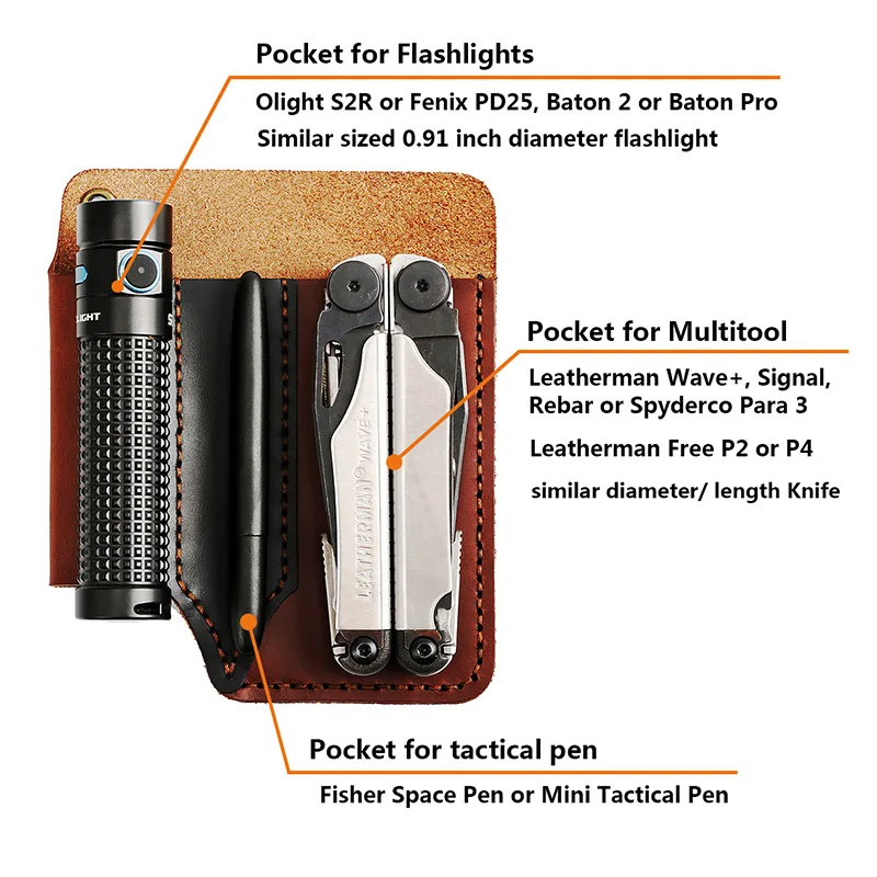 EASYANT Handmade Pocket Organizer Leather Knife Sheath Tool Pouch EDC Multitool Accessoires EASYANT Handmade Pocket Organizer Leather Knife Sheath Tool Pouch EDC Multitool Accessoires