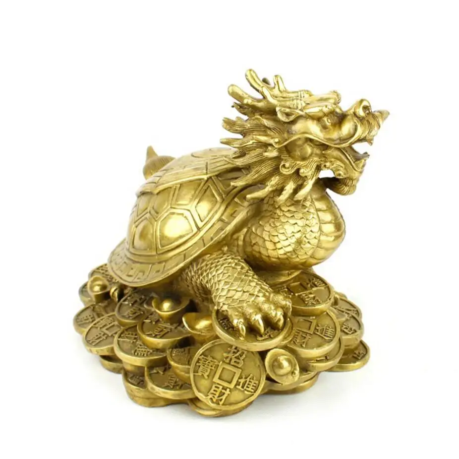Copper Satue Brass Dragon Tortoise with accessories mother and son tortoise eight trigrams changing evil dragon head attrac | Дом и сад