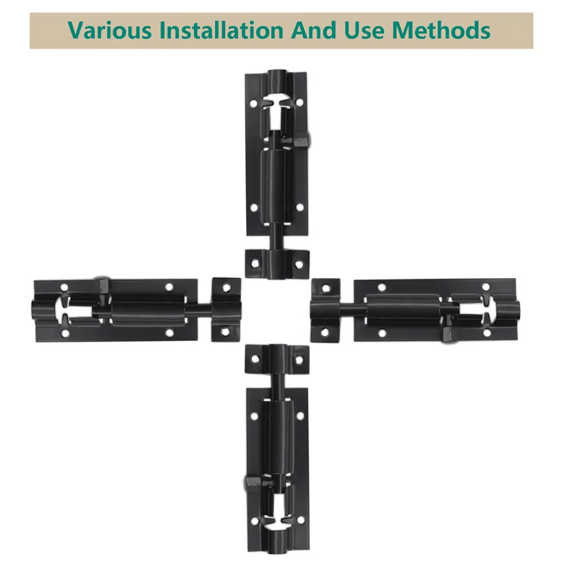 Barrel Bolt Lock,3'' Door Security Slide Latch Lock,Thickened Door Latch Lock,Stainless Steel Slide Lock with Screws 2 Pcs