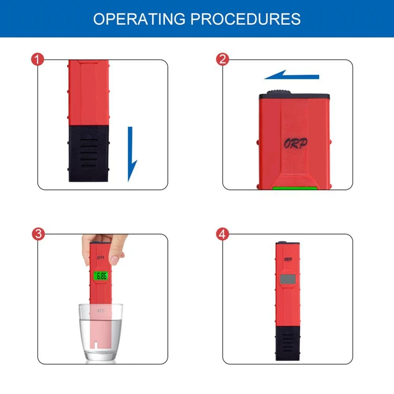 Orp-2069 Lcd Digital Type Red Pen Tester Water Quantity Pool Tester Orp Meter With Backlight