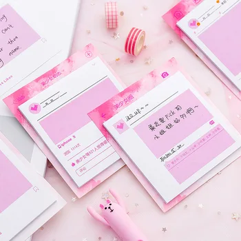 

Cute Kawaii Memo Pad Pink Fairy Girl Women School Sticky Notes Notepad Stationery Memopad Stationary office Decor Post Planner
