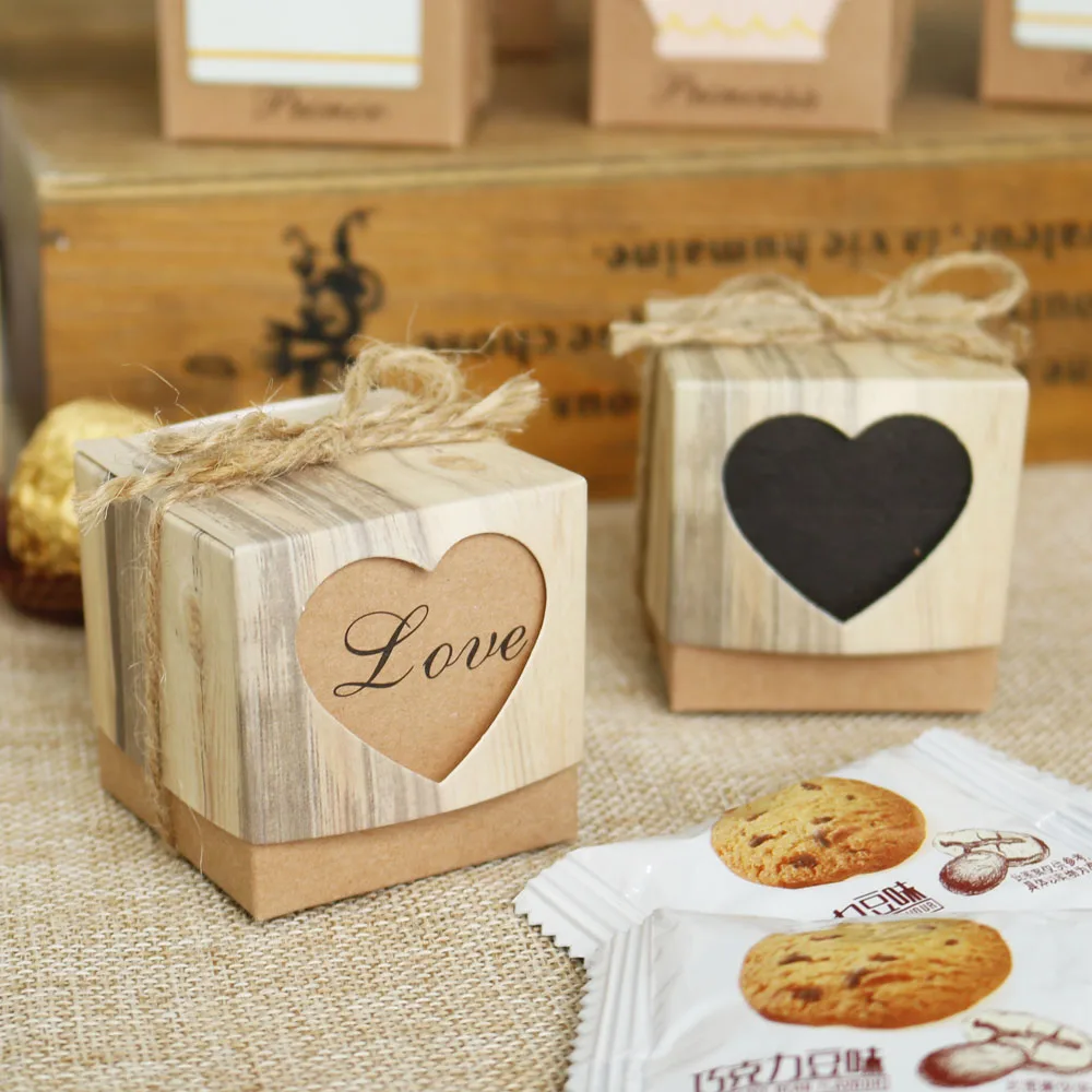 

10sets Heart Kraft Gift Paper Box Kid Prince Princess Paper Candy Box Bag Gifts for Guests Baby Shower Birthday Party Decoration