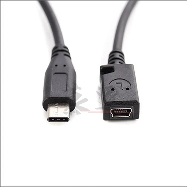 25cm Usb Type-c To Mini Usb Cable 2.0 5pin Mini-b Male To Usb 3.1 Usb-c  Female Converter Adapter Data Charging Cable - Data Cables - AliExpress