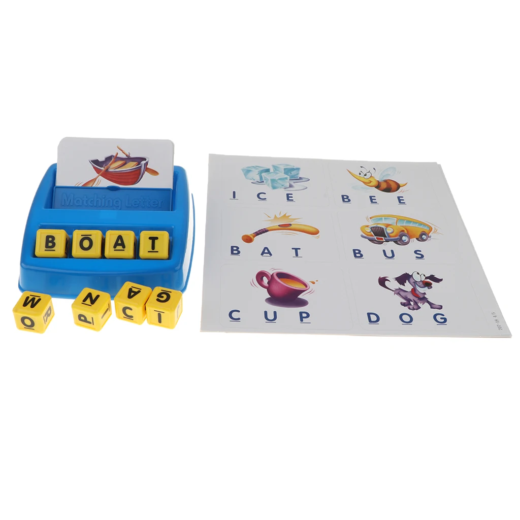 Preschool Educational Learning Matching Letter Game,Alphabet Letter Word Spelling Game Spell Words Board Game for  3 Years & Up