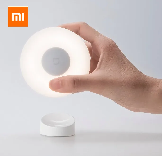 XIAOMI Mijia светодиодный Ночной светильник 2 магнитного притяжения MI Ночная лампа 360 градусов 2 файла регулируемый инфракрасный датчик движения тела