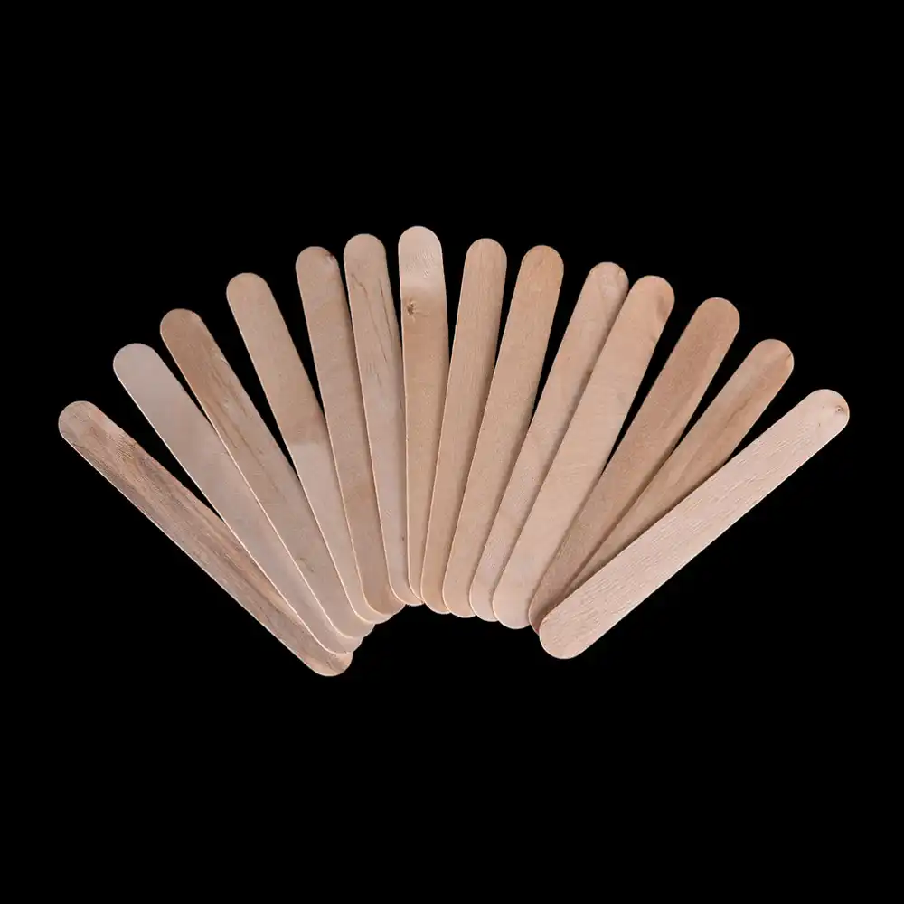 100pcs new wax stick wooden 6 inch tongue depressor spatula