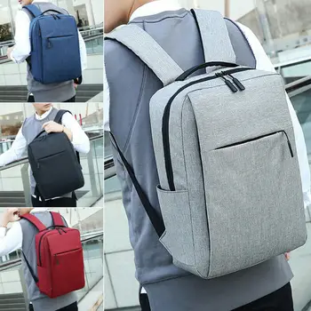 

Unisex Men Casual Oxford Cloth Solid Color Large USB Charging Backpack Rucksack Bag for Business Work Travel Sport School